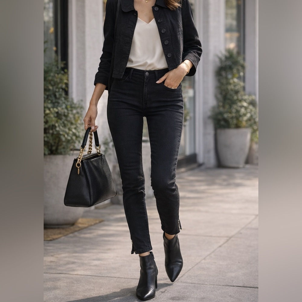 Frame Denim Black Skinny Jeans for Women